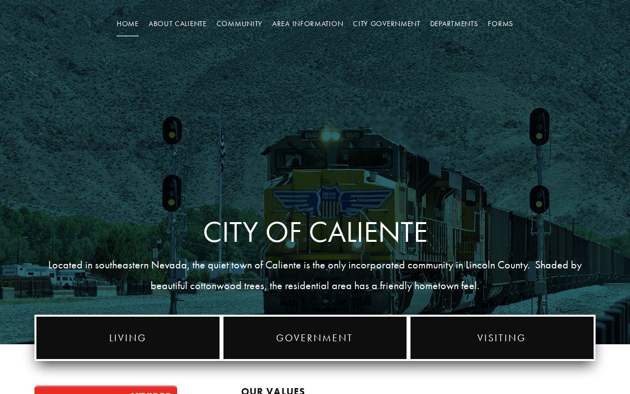 Lincoln County Caliente city record source page