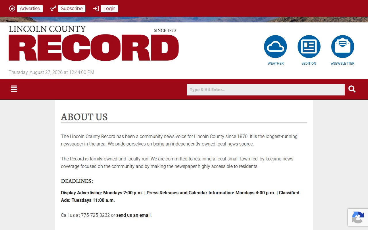 Lincoln County crime news source, LC Central About Us page